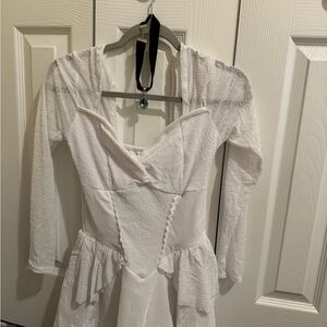 Spirit White Long Sleeve Lace Dress